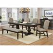 Bowery Hill 6-Piece Solid Wood Dining Table Set in Espresso Finish