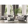 Bowery Hill Transitional Fabric Armchair in Gray with Rolled Arms