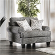 Bowery Hill Transitional Fabric Armchair in Gray with Rolled Arms