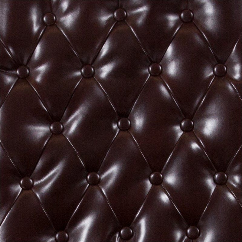 Bowery Hill Leather Upholstered Parson Dining Side Chair in Brown