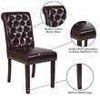 Bowery Hill Leather Upholstered Parson Dining Side Chair in Brown
