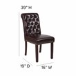 Bowery Hill Leather Upholstered Parson Dining Side Chair in Brown