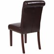 Bowery Hill Leather Upholstered Parson Dining Side Chair in Brown