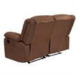 Bowery Hill Microfiber Upholstered Reclining Loveseat in Brown