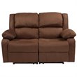Bowery Hill Microfiber Upholstered Reclining Loveseat in Brown