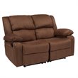 Bowery Hill Microfiber Upholstered Reclining Loveseat in Brown