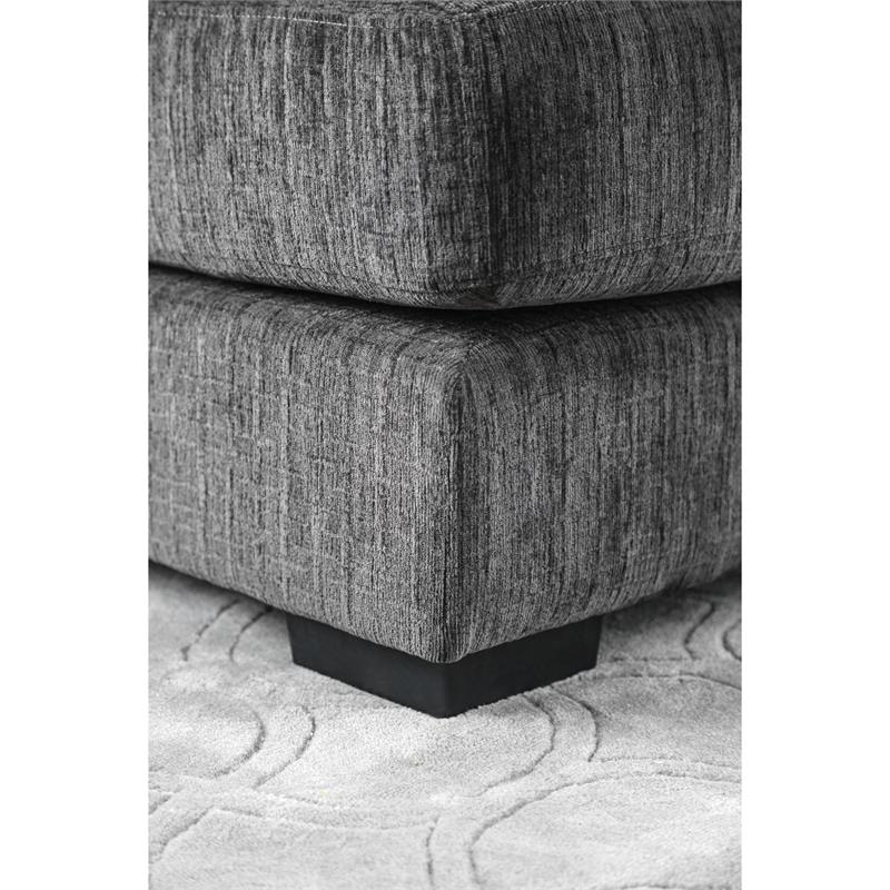 Bowery Hill Chenille Right Hand Facing Loveseat in Gray