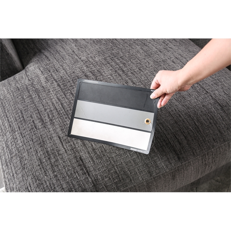 Bowery Hill Chenille Right Hand Facing Loveseat in Gray