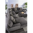 Bowery Hill Chenille Right Hand Facing Loveseat in Gray