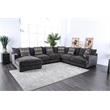 Bowery Hill Chenille Right Hand Facing Loveseat in Gray