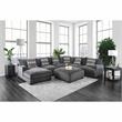 Bowery Hill Chenille Right Hand Facing Loveseat in Gray