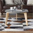 Bowery Hill Modern Geometric Metal Tray Coffee Table in Black Finish