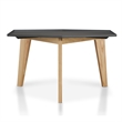 Bowery Hill Modern Geometric Metal Tray Coffee Table in Black Finish