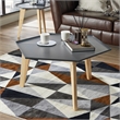 Bowery Hill Modern Geometric Metal Tray Coffee Table in Black Finish
