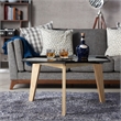 Bowery Hill Modern Geometric Metal Tray Coffee Table in Black Finish