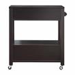 Bowery Hill Wood 2-Drawer Kitchen Cart in Cappuccino with Casters