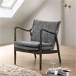 Bowery Hill Wood Cushioned Accent Chair in Grey