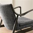 Bowery Hill Wood Cushioned Accent Chair in Grey