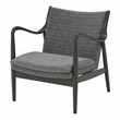 Bowery Hill Wood Cushioned Accent Chair in Grey
