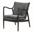 Bowery Hill Wood Cushioned Accent Chair in Grey