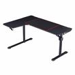 Bowery Hill Modern Metal Gaming Desk with Outlets in Black