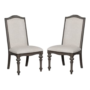 Bowery Hill Fabric Dining Chairs in Natural Tone (Set of 2)