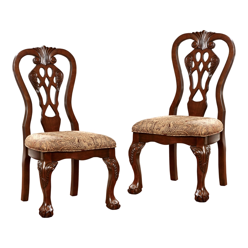 Bowery Hill Traditional Wood 9-Piece Dining Set in Brown Cherry