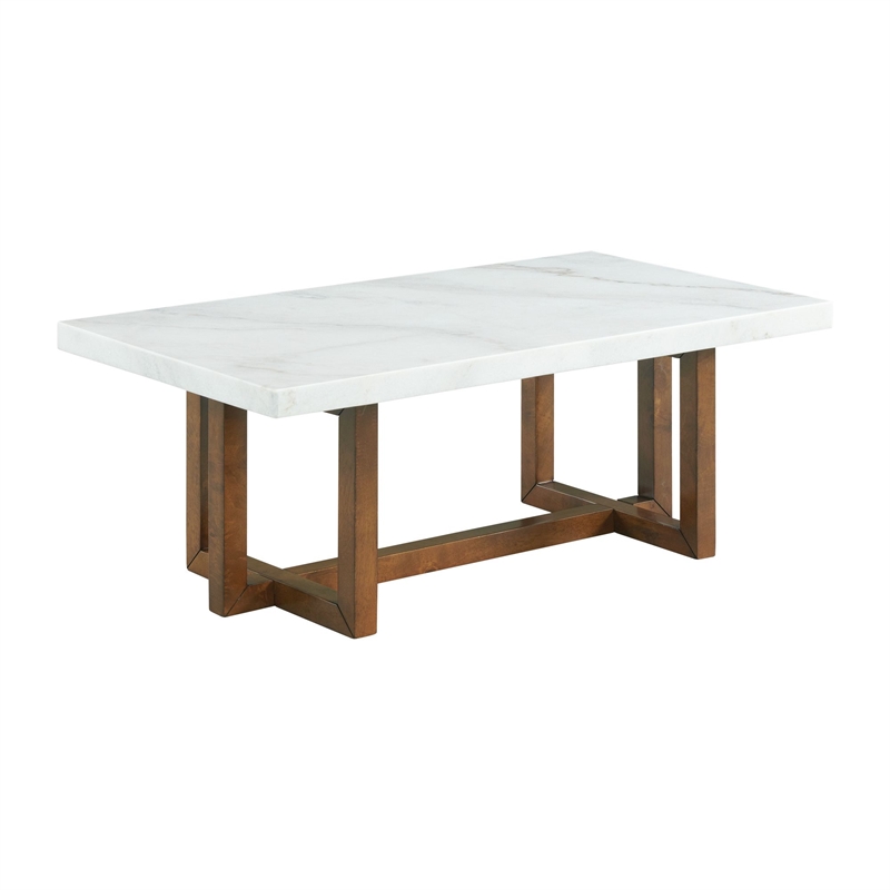 Bowery Hill 2-Piece Occasional Marble Table Set in White