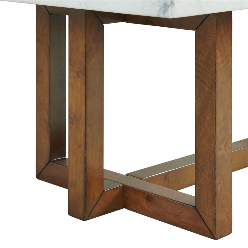 Bowery Hill 2-Piece Occasional Marble Table Set in White