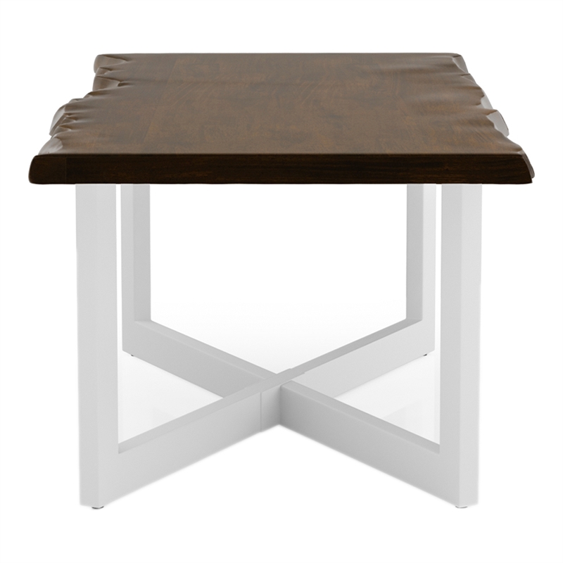 Bowery Hill Contemporary Wood Coffee Table in Oak and White