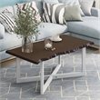 Bowery Hill Contemporary Wood Coffee Table in Oak and White