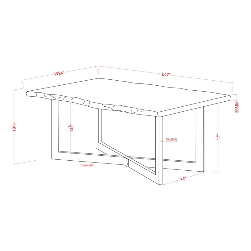 Bowery Hill Contemporary Wood Coffee Table in Oak and White