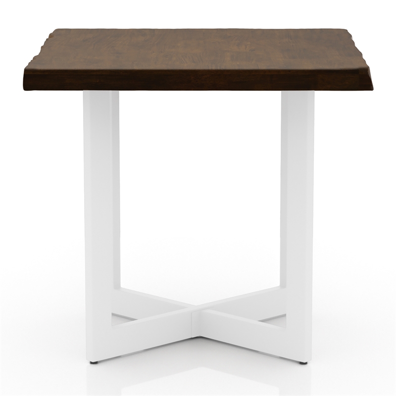 Bowery Hill Contemporary Wood End Table in Oak and White