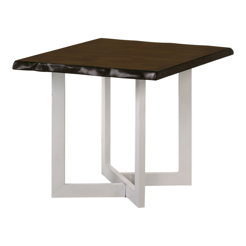 Bowery Hill Contemporary Wood End Table in Oak and White
