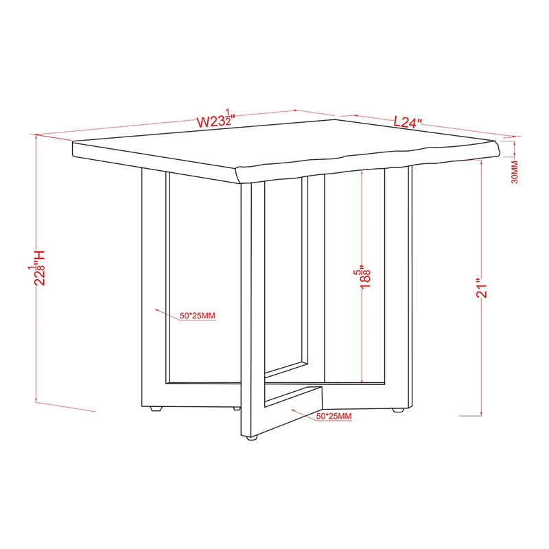 Bowery Hill Contemporary Wood End Table in Oak and White