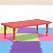 Bowery Hill 48 x 24 in Adjustable Plastic Activity Table in Red