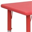 Bowery Hill 48 x 24 in Adjustable Plastic Activity Table in Red