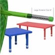 Bowery Hill 48 x 24 in Adjustable Plastic Activity Table in Red