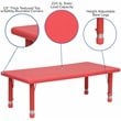 Bowery Hill 48 x 24 in Adjustable Plastic Activity Table in Red