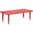 Bowery Hill 48 x 24 in Adjustable Plastic Activity Table in Red
