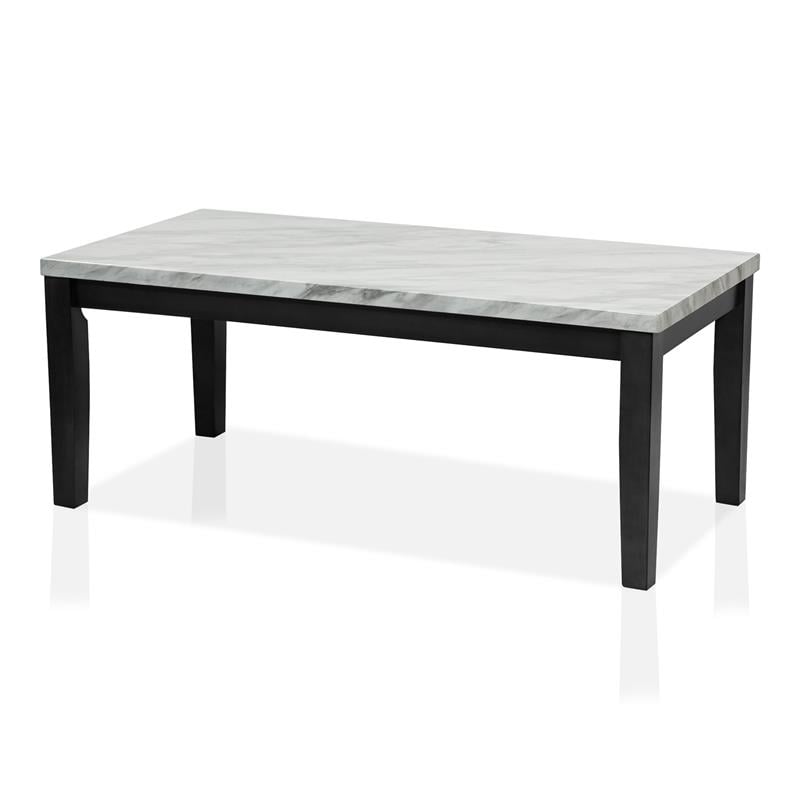 Bowery Hill Wood 3-Piece Coffee Table Set in White Finish