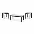 Bowery Hill Wood 3-Piece Coffee Table Set in White Finish
