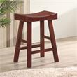 Bowery Hill Wood 24-Inch Saddle Stool Set of 2 in Dark Cherry