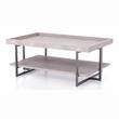 Bowery Hill Wood 1-Shelf Coffee Table in Antique Gray