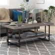 Bowery Hill Wood 1-Shelf Coffee Table in Antique Gray