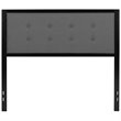 Bowery Hill Fabric Tufted Full Panel Headboard in Dark Gray