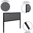 Bowery Hill Fabric Tufted Full Panel Headboard in Dark Gray