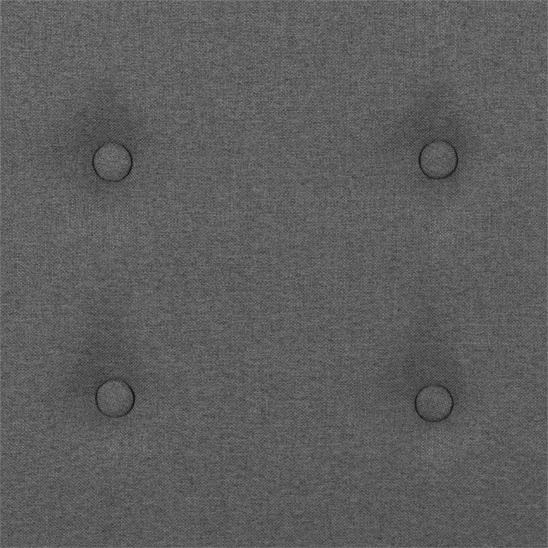 Bowery Hill Fabric Tufted Full Panel Headboard in Dark Gray