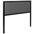 Bowery Hill Fabric Tufted Full Panel Headboard in Dark Gray