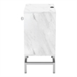 Bowery Hill Wood End Table Set with USB Port in White Marble Finish